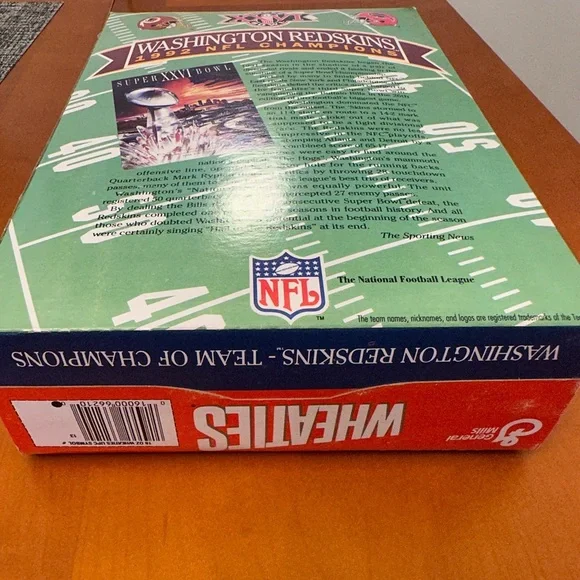 Collectible Redskins 1992 Super Bowl Wheaties Cereal Box, NEW - Picture 3 of 5